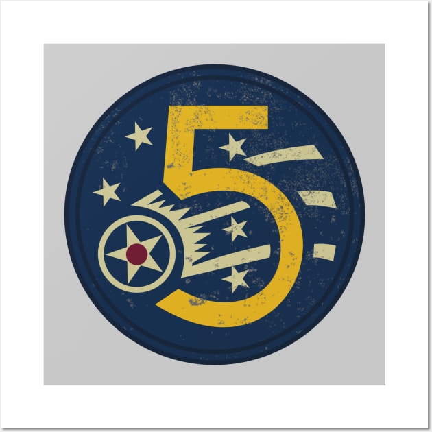 WW2 5th Air Force Patch (distressed) Wall Art by TCP